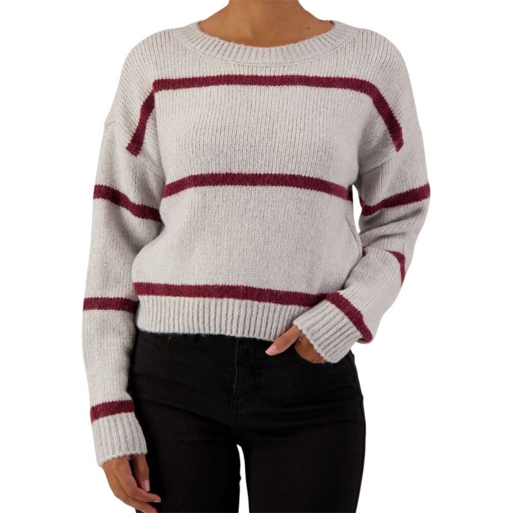 Pink Rose is Long Sleeve Crew Neck Knit Pullover Sz XL NWT